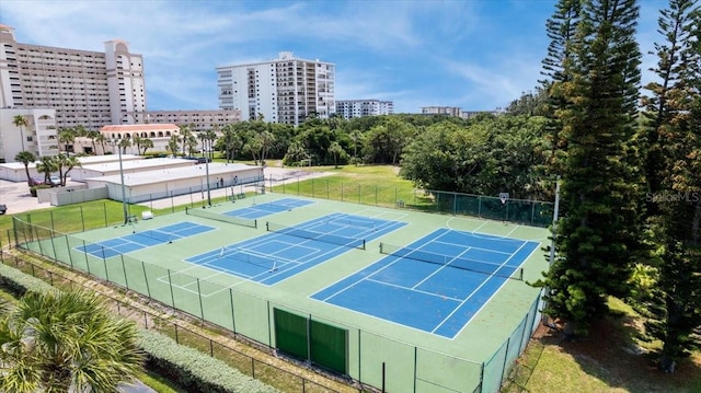 830 N Atlantic Ave Unit B502, Cocoa Beach, FL 32931 - view of tennis court featuring a view of city