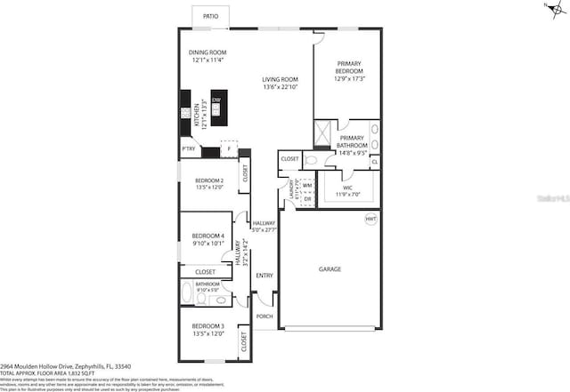 3188 Nubbin Ridge Ln, Zephyrhills, FL 33540 - home floor plan