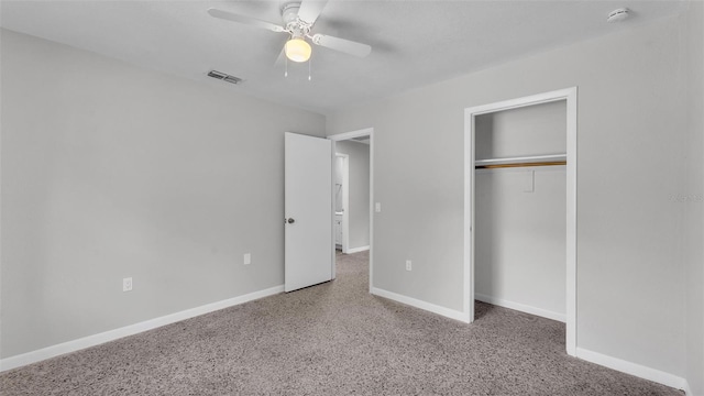 1017 Fleming Ave, Lakeland, FL 33815 - unfurnished bedroom featuring baseboards, a closet, and a ceiling fan