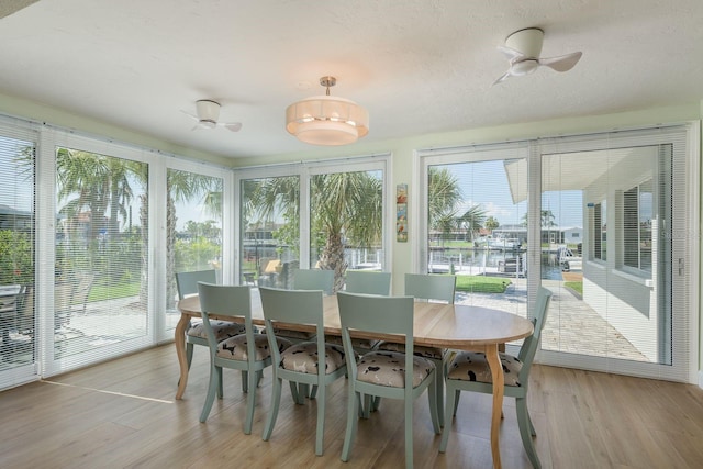 3626 Corsair Ct, New Port Richey, FL 34652 - sunroom / solarium featuring wood finished floors and a water view