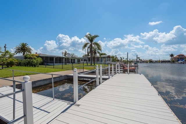 3626 Corsair Ct, New Port Richey, FL 34652 - dock featuring a water view and a yard