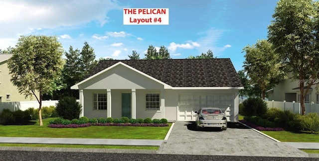 5920 Cormorant Ct, Lakeland, FL 33809 - view of front of property with a garage, driveway, stucco siding, and roof with shingles