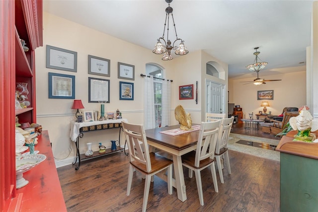 6789 Ashbury Dr, Lakeland, FL 33809 - dining area with wood finished floors and ceiling fan