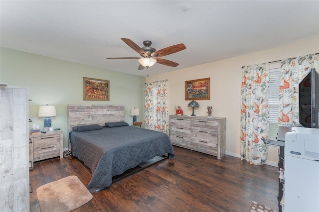 6789 Ashbury Dr, Lakeland, FL 33809 - bedroom with wood finished floors, ceiling fan, and baseboards