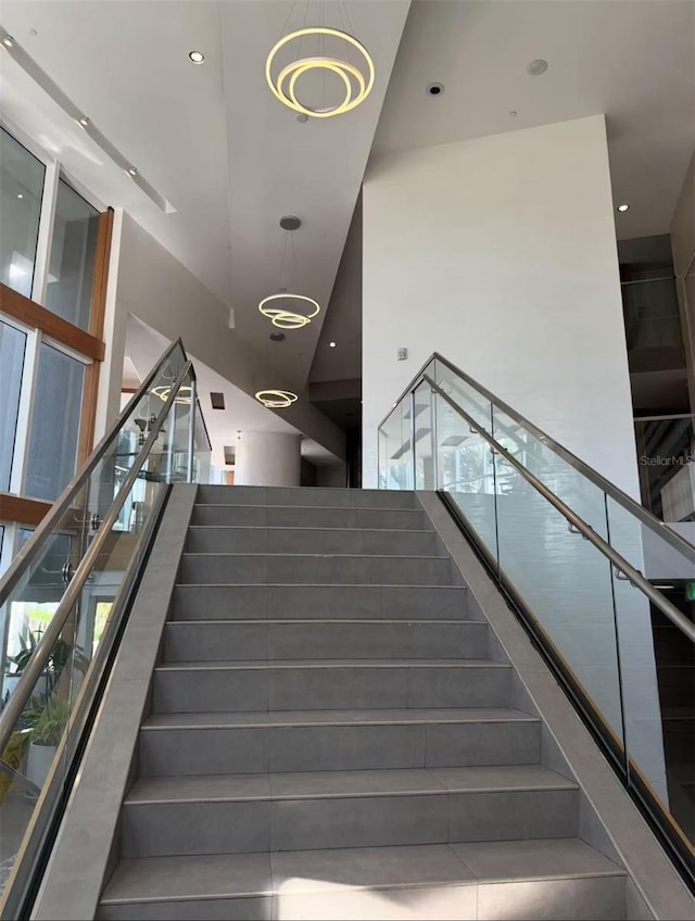 600 NE 27th St Unit 604, Miami, FL 33137 - stairs featuring a high ceiling