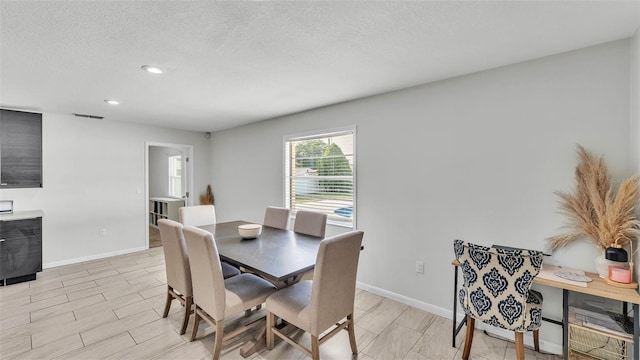 934 Point View Ln, Lakeland, FL 33813 - dining area with a textured ceiling, recessed lighting, baseboards, and wood finish floors