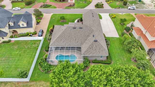 3121 Highlands By The Lake Way, Lakeland, FL 33812 - aerial view of property and surrounding area featuring a pool