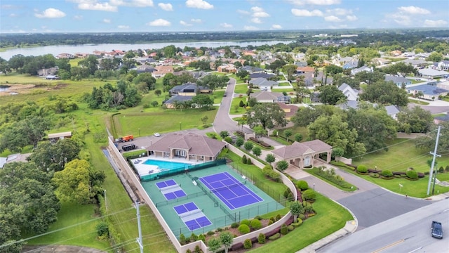3121 Highlands By The Lake Way, Lakeland, FL 33812 - aerial view of residential area featuring a pool area and a nearby body of water