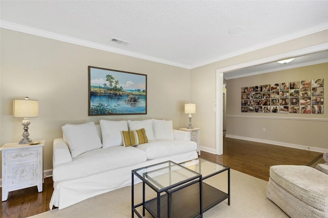 6819 Broken Arrow Trl S, Lakeland, FL 33813 - living area with ornamental molding and wood finished floors