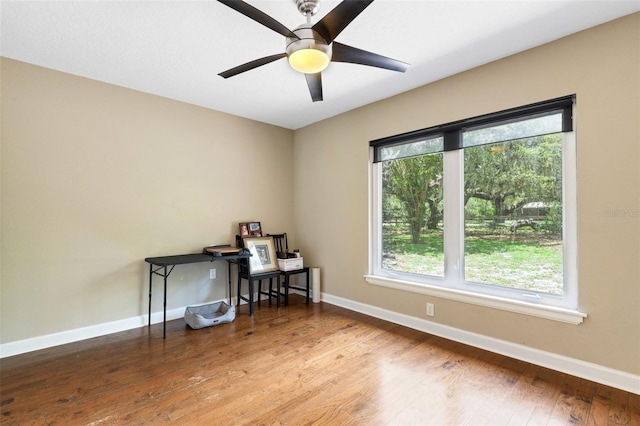 6819 Broken Arrow Trl S, Lakeland, FL 33813 - office space with plenty of natural light, wood finished floors, and a ceiling fan