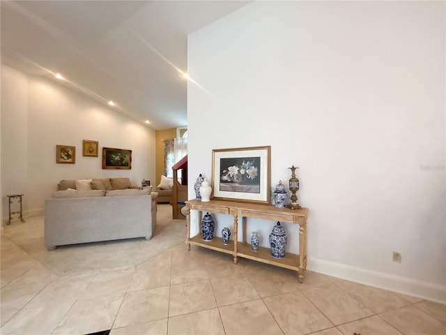 1909 Masters Way, Plant City, FL 33566 - living area with lofted ceiling and light tile patterned floors