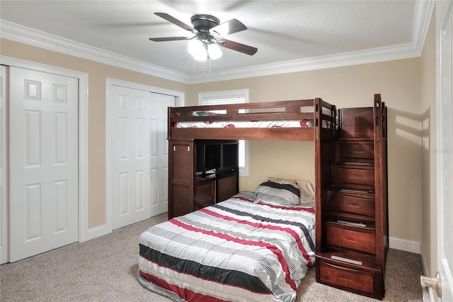 1300 Ariana Woods Cir, Auburndale, FL 33823 - carpeted bedroom with ornamental molding and a ceiling fan