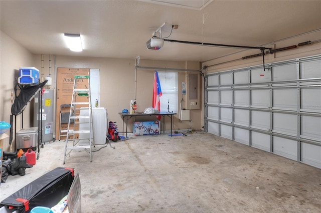 1300 Ariana Woods Cir, Auburndale, FL 33823 - garage featuring a garage door opener, electric water heater, and electric panel