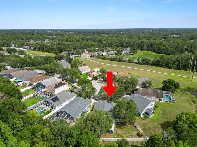 16804 Hawkridge Rd, Lithia, FL 33547 - aerial view of residential area with a heavily wooded area