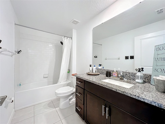 2929 Flying Blackbird Rd, Bartow, FL 33830 - full bathroom featuring toilet, vanity, tile patterned flooring, and shower / bath combination with curtain