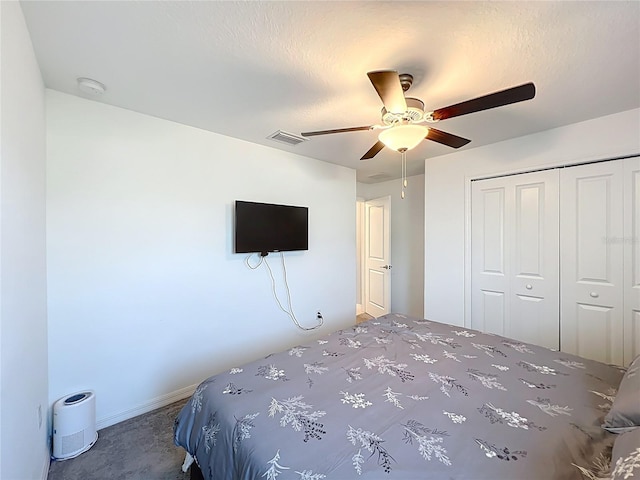 2929 Flying Blackbird Rd, Bartow, FL 33830 - carpeted bedroom with a closet, ceiling fan, and baseboards