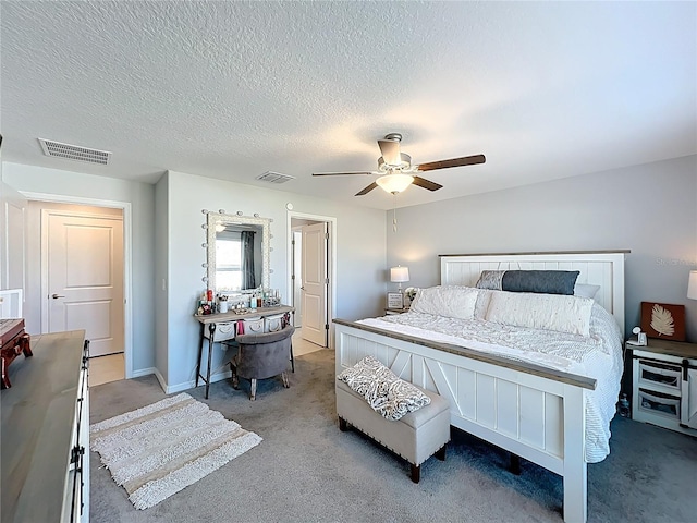 2929 Flying Blackbird Rd, Bartow, FL 33830 - carpeted bedroom with ceiling fan, a textured ceiling, and baseboards