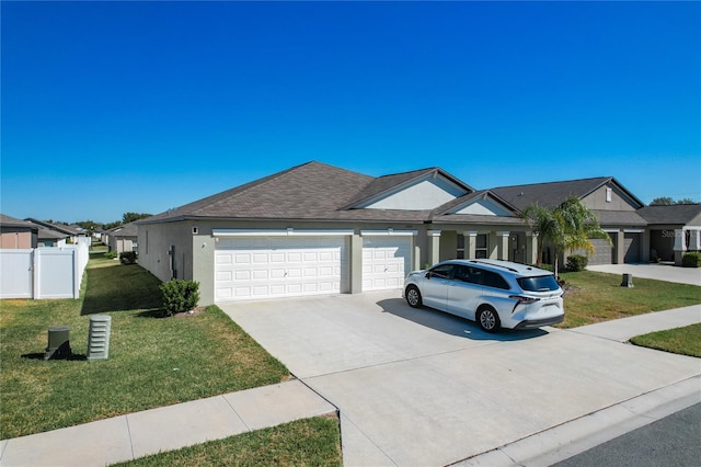 2929 Flying Blackbird Rd, Bartow, FL 33830 - ranch-style home featuring an attached garage, driveway, stucco siding, and roof with shingles