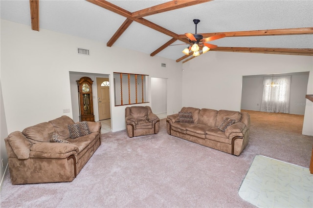 1917 Lori Ln W, Lakeland, FL 33801 - carpeted living area featuring a chandelier and a ceiling fan