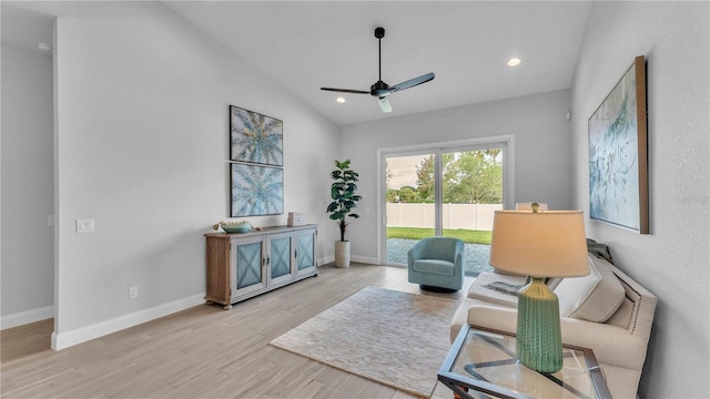 1172 Windjammer Dr, Lakeland, FL 33803 - living room with ceiling fan, wood finished floors, and recessed lighting