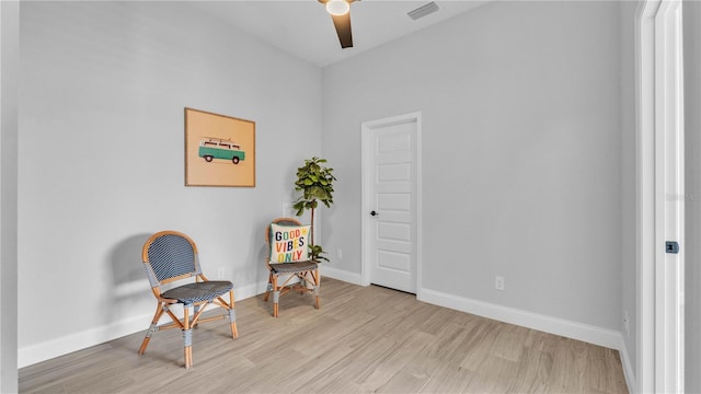 1172 Windjammer Dr, Lakeland, FL 33803 - living area featuring a ceiling fan and light wood-style flooring