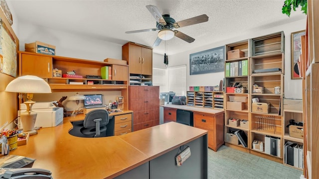 841 E Valencia St, Lakeland, FL 33805 - office featuring a textured ceiling and a ceiling fan
