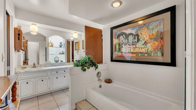 841 E Valencia St, Lakeland, FL 33805 - full bathroom with a bath, vanity, and tile patterned floors