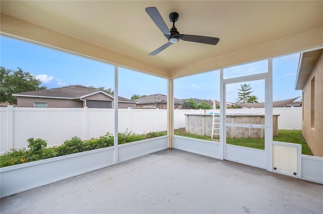 6819 Glenbrook Dr, Lakeland, FL 33811 - unfurnished sunroom with a ceiling fan