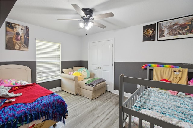 1531 Blue Sky Blvd, Haines City, FL 33844 - bedroom with wood finished floors, a closet, and ceiling fan