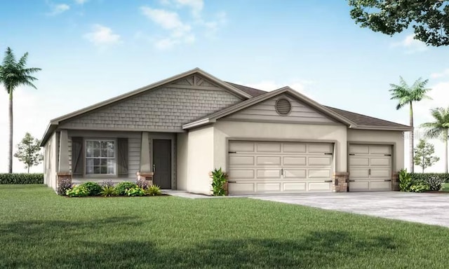 848 Cypress Creek Run, Saint Cloud, FL 34771 - view of front of home featuring a garage, driveway, a front yard, and stucco siding