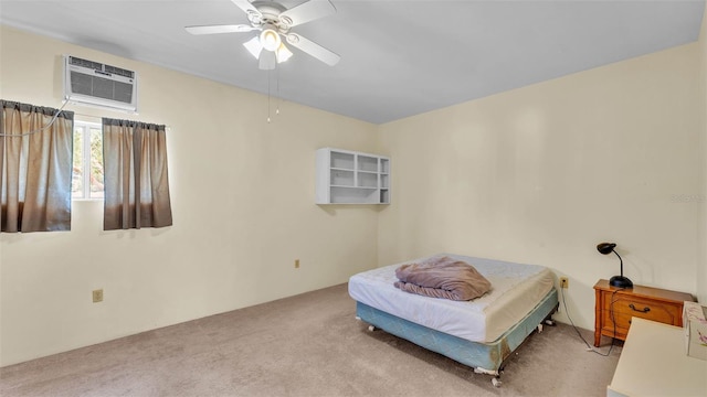 619 Somerset Loop, Auburndale, FL 33823 - carpeted bedroom featuring a ceiling fan and a wall mounted air conditioner