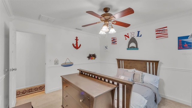 1910 Clubhouse Rd, Lakeland, FL 33813 - bedroom featuring ornamental molding, baseboards, and ceiling fan