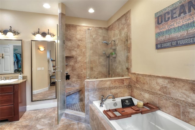 1145 Denton St, Lakeland, FL 33803 - bathroom featuring vanity, a shower stall, and a bath