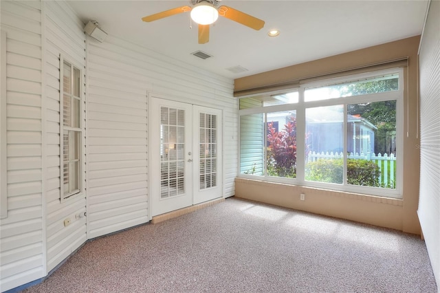 1145 Denton St, Lakeland, FL 33803 - unfurnished sunroom with french doors