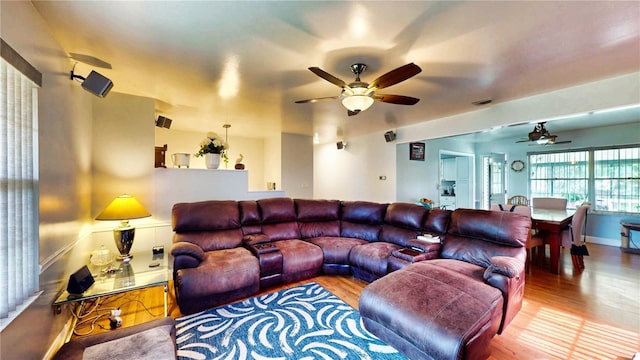 2333 Cheshire Pl, Lakeland, FL 33810 - living room with a ceiling fan and wood finished floors