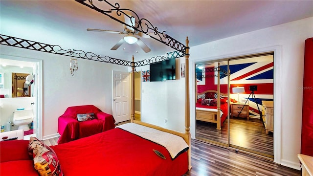 2333 Cheshire Pl, Lakeland, FL 33810 - bedroom featuring wood finished floors, ensuite bathroom, and a closet