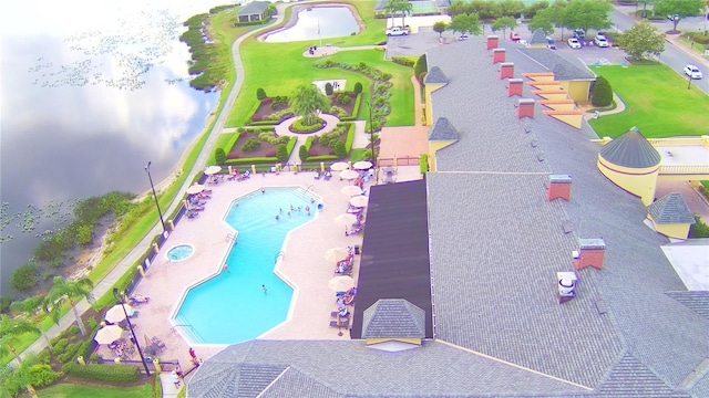 4188 Muirfield Loop, Lake Wales, FL 33859 - drone / aerial view of a pool area and a nearby body of water