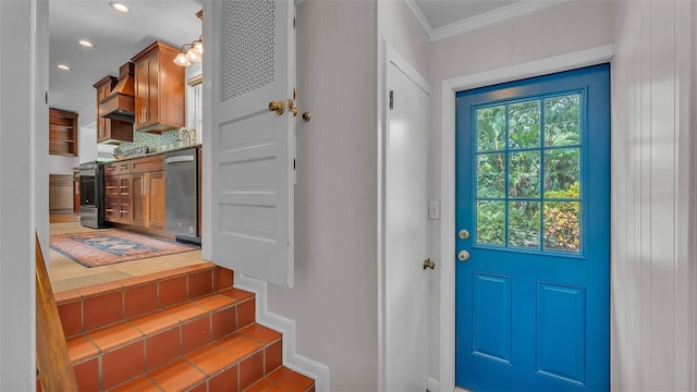 4219 Forest Hills Dr, Lakeland, FL 33813 - entryway with ornamental molding and recessed lighting
