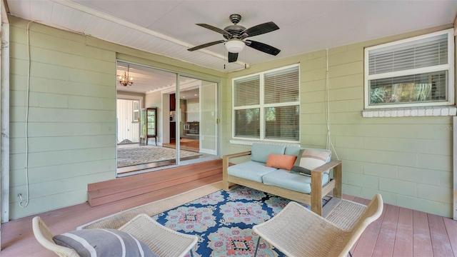 4219 Forest Hills Dr, Lakeland, FL 33813 - wooden deck with a ceiling fan