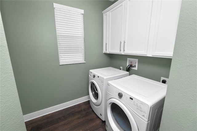 228 Magneta Loop, Auburndale, FL 33823 - laundry room with cabinet space, dark wood-style floors, and independent washer and dryer
