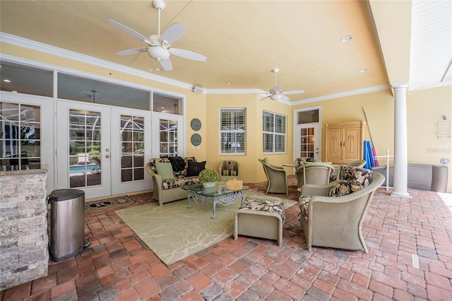 1589 Royal Forest Ct, Lakeland, FL 33811 - view of patio / terrace with french doors and ceiling fan
