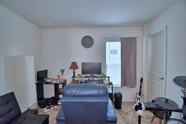 312 Walnut Ln, Auburndale, FL 33823 - living room with carpet flooring and an office area