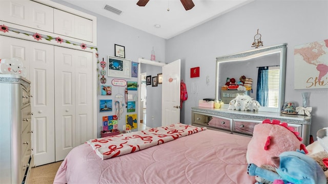 2817 High Winds Ln, Lakeland, FL 33813 - bedroom with a closet and a ceiling fan