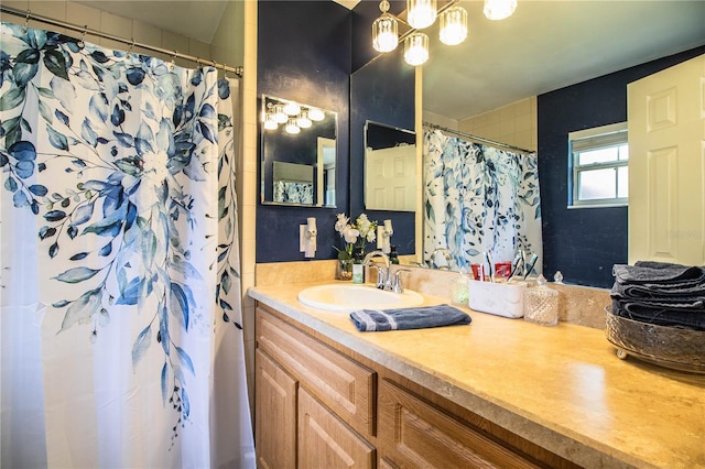 6920 Newman Cir E, Lakeland, FL 33811 - bathroom with vanity and a shower with shower curtain