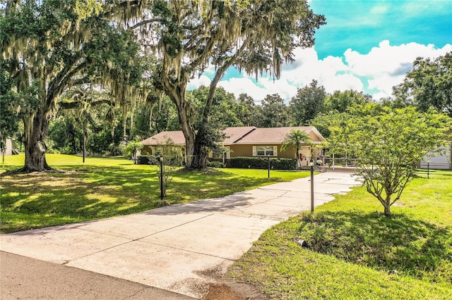 6920 Newman Cir E, Lakeland, FL 33811 - view of front of property with a front yard and concrete driveway