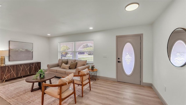 3235 Sandpiper Ln, Mulberry, FL 33860 - foyer with light wood-type flooring and recessed lighting