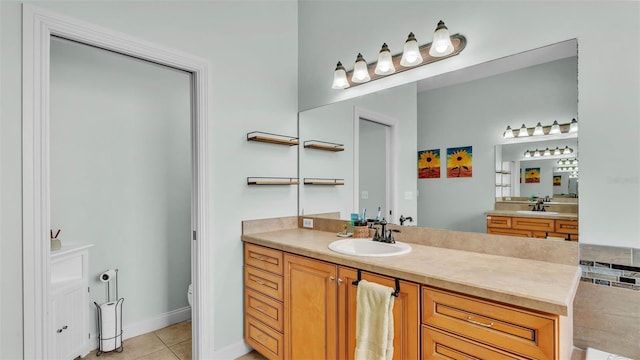 6757 High Grove Dr, Lakeland, FL 33813 - full bathroom with tile patterned floors and vanity