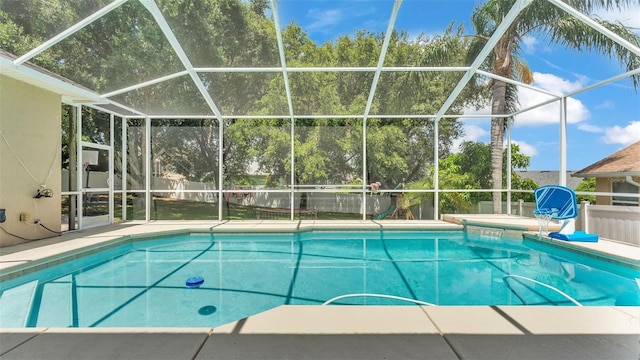 6757 High Grove Dr, Lakeland, FL 33813 - view of pool featuring glass enclosure and a patio area