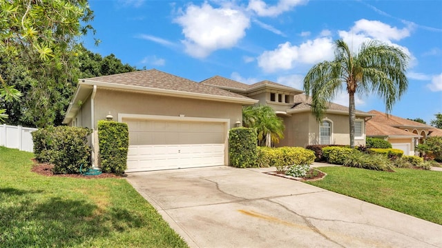 6757 High Grove Dr, Lakeland, FL 33813 - view of front facade featuring stucco siding, driveway, and a garage