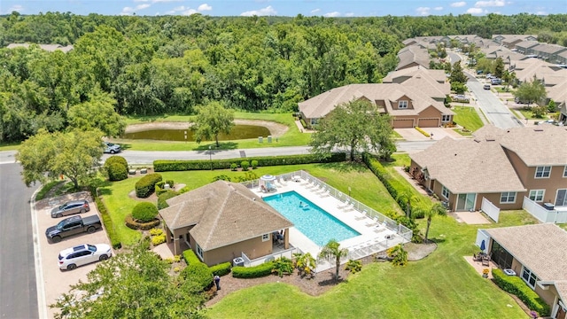 6365 Torrington Cir, Lakeland, FL 33811 - aerial view of residential area with a pool area and a forest
